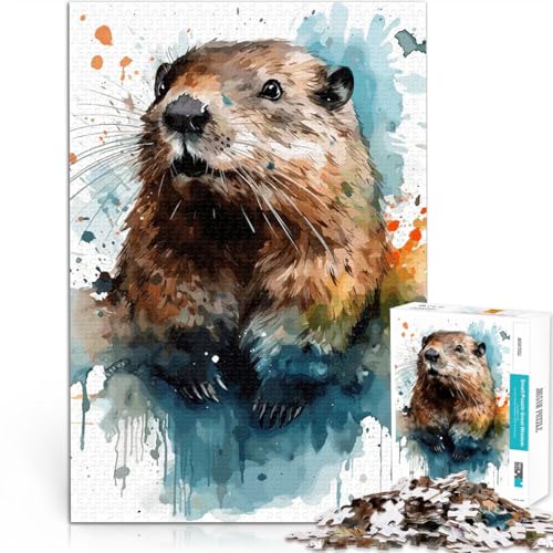 Puzzle 1000 Teile für Erwachsene Aquarell Biber Portrait Geschenke zum Suchbegriff: Herausfordernde Spiele Tolles Geschenk für Spiele 26x38cm Puzzle 1000 Teile für Erwachsene Aquarell Biber Portrait Geschenke zum Suchbegriff: Herausfordernde Spiele Tolles Geschenk für Spiele 26x38cm von BKDNNUJR
