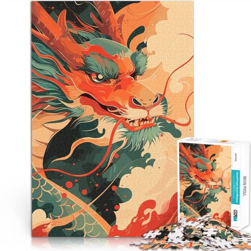 Puzzle 1000 Teile für Erwachsene Asiatisches Drachen-Neujahr Dekomprimierendes intellektuelles Lernspielzeug Tolles Geschenk für Spiele 26x38cm Puzzle 1000 Teile für Erwachsene Asiatisches Drachen-Neujahr Dekomprimierendes intellektuelles Lernspielzeug Tolles Geschenk für Spiele 26x38cm von BKDNNUJR