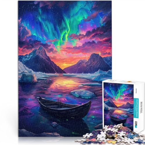 Puzzle 1000 Teile für Erwachsene Aurora Borealis Landschaft Anspruchsvolles Spiel und Familienspaß Tolles Geschenk für Spiele 50x70cm von BKDNNUJR