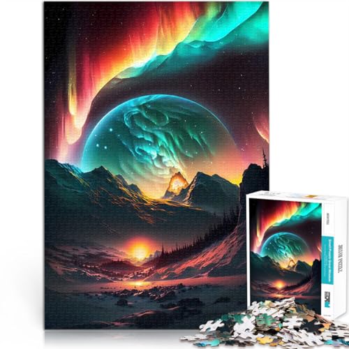 Puzzle 1000 Teile für Erwachsene Aurora Borealis Planet für Lernspiel-Herausforderungsspielzeug Künstlersammlung, Bildende Kunst 26x38cm Puzzle 1000 Teile für Erwachsene Aurora Borealis Planet für Lernspiel-Herausforderungsspielzeug Künstlersammlung, Bildende Kunst 26x38cm von BKDNNUJR