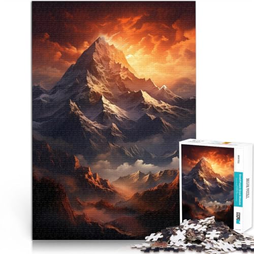 Puzzle 1000 Teile für Erwachsene Berge Kunst Helfen Sie dem Gehirn, süchtig machende Spielzeuge zu trainieren, um Geduld zu entwickeln Wanddekoration 26x38cm von BKDNNUJR