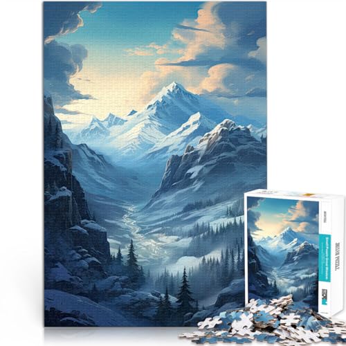 Puzzle 1000 Teile für Erwachsene Berge im Winter für Lernspiel-Herausforderungsspielzeug Geschenke für Freunde und Familie 26x38cm Puzzle 1000 Teile für Erwachsene Berge im Winter für Lernspiel-Herausforderungsspielzeug Geschenke für Freunde und Familie 26x38cm von BKDNNUJR