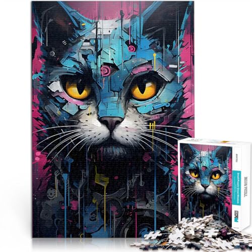 Puzzle 1000 Teile für Erwachsene Cyborg-Katzenmaschine lustige Spiele für die ganze Familie Lernspiel für Geburtstag, Weihnachten 26x38cm Puzzle 1000 Teile für Erwachsene Cyborg-Katzenmaschine lustige Spiele für die ganze Familie Lernspiel für Geburtstag, Weihnachten 26x38cm von BKDNNUJR