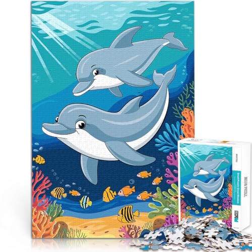 Puzzle 1000 Teile für Erwachsene Delfine im Korallenriff Pädagogisches Spielzeug zum Stressabbau Kunstwerk Geschenk 26x38cm Puzzle 1000 Teile für Erwachsene Delfine im Korallenriff Pädagogisches Spielzeug zum Stressabbau Kunstwerk Geschenk 26x38cm von BKDNNUJR