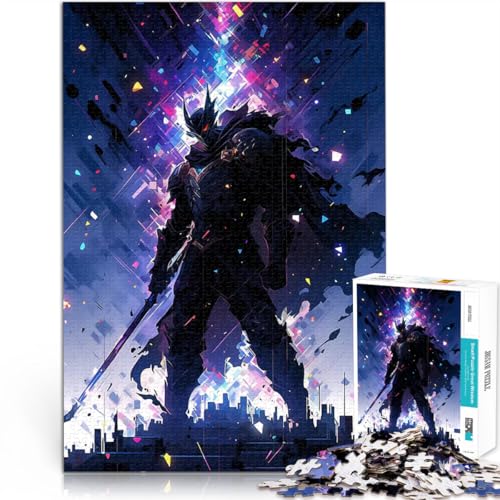 Puzzle 1000 Teile für Erwachsene Dunkler Ritter in Neon City Trainieren Sie Ihr Gehirn und Ihre Hände für Heimdekoration 26x38cm von BKDNNUJR
