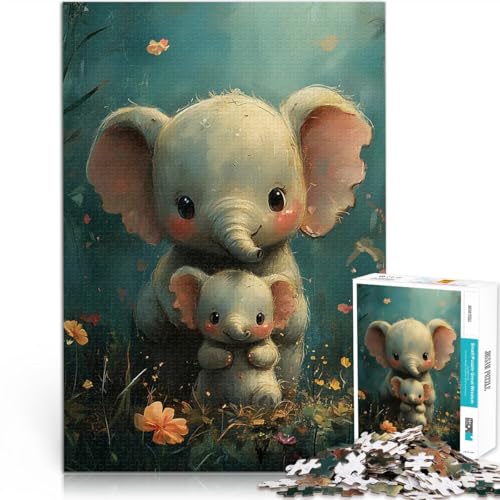 Puzzle 1000 Teile für Erwachsene Elefantenmutter und Elefantenbaby Stressabbau-Spielzeug Lernspiel für Geburtstag, Weihnachten 50x70cm Puzzle 1000 Teile für Erwachsene Elefantenmutter und Elefantenbaby Stressabbau-Spielzeug Lernspiel für Geburtstag, Weihnachten 50x70cm von BKDNNUJR