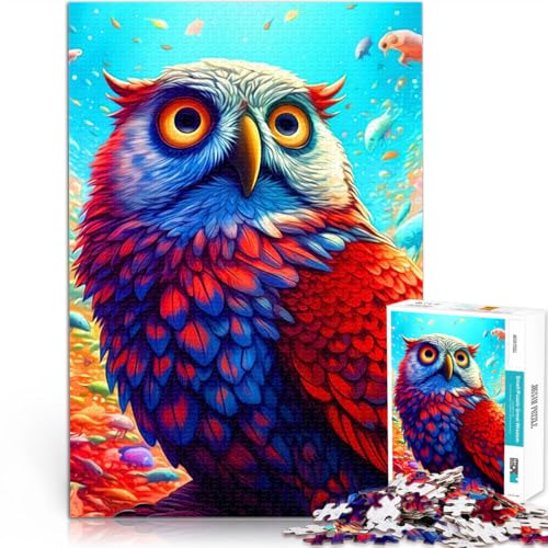 Puzzle 1000 Teile für Erwachsene Fantasie-Eule Gehirnintelligenz-Herausforderung süchtig machendes Spielzeug Wanddekoration 26x38cm von BKDNNUJR