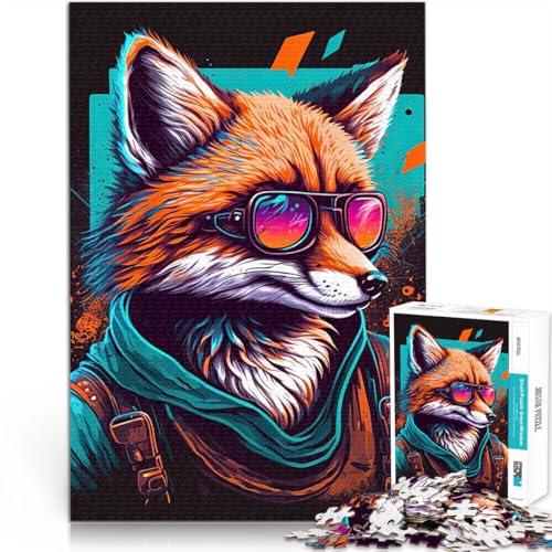 Puzzle 1000 Teile für Erwachsene Fuchs Tier Gehirnintelligenz-Herausforderung süchtig machendes Spielzeug Wanddekoration 50x70cm von BKDNNUJR