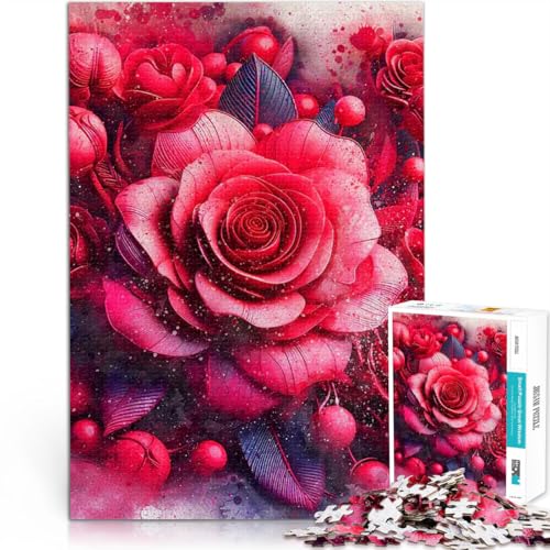 Puzzle 1000 Teile für Erwachsene Gemälde „Roter Rosenstrauß“ Anspruchsvolles Spiel und Familienspaß Geburtstagsgeschenk 26x38cm Puzzle 1000 Teile für Erwachsene Gemälde „Roter Rosenstrauß“ Anspruchsvolles Spiel und Familienspaß Geburtstagsgeschenk 26x38cm von BKDNNUJR