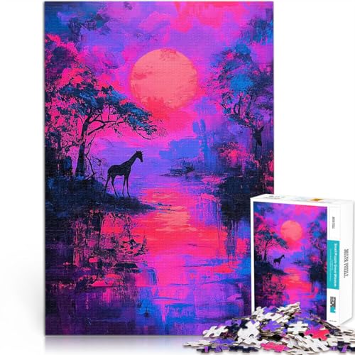 Puzzle 1000 Teile für Erwachsene Giraffe Sonnenuntergang Landschaft Intellektuelles Spiel Lernspiel für Geburtstag, Weihnachten 26x38cm Puzzle 1000 Teile für Erwachsene Giraffe Sonnenuntergang Landschaft Intellektuelles Spiel Lernspiel für Geburtstag, Weihnachten 26x38cm von BKDNNUJR