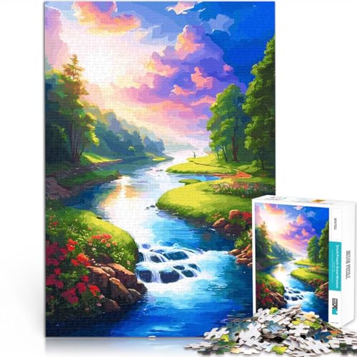 Puzzle 1000 Teile für Erwachsene Heaven River Wunderschöner lustige Spiele für die ganze Familie tolles Geschenk 26x38cm von BKDNNUJR