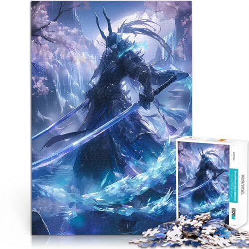 Puzzle 1000 Teile für Erwachsene Japanische Samurai-Kristalle lustige Spiele für die ganze Familie Heimdekoration 26x38cm von BKDNNUJR