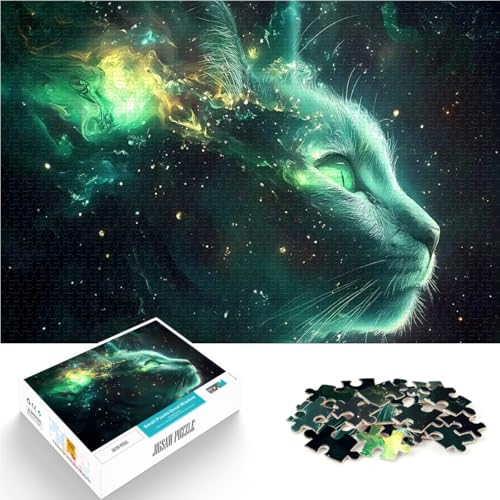 Puzzle 1000 Teile für Erwachsene Kosmische Katze Geschenke zum Suchbegriff: Herausfordernde Spiele Geburtstagsgeschenk, Geschenke 50x70cm von BKDNNUJR