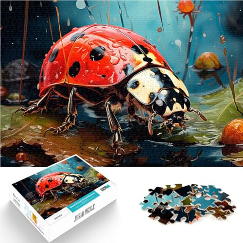 Puzzle 1000 Teile für Erwachsene Minimalistischer süßer Marienkäfer v5 Herausforderndes Spiel Lernspiel für Geburtstag, Weihnachten 50x70cm von BKDNNUJR