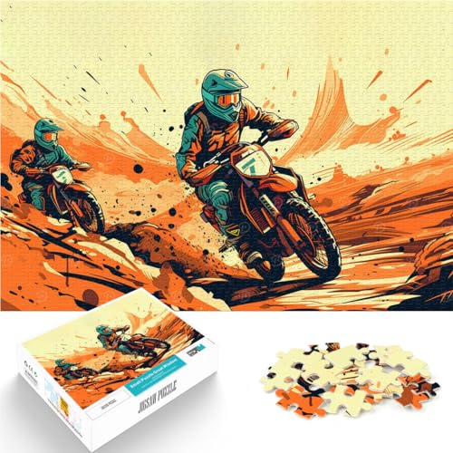 Puzzle 1000 Teile für Erwachsene Motocross-Strecke Dekomprimierendes intellektuelles Lernspielzeug Heimdekoration Spielzeug 50x70cm von BKDNNUJR