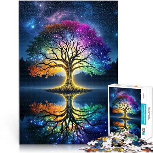 Puzzle 1000 Teile für Erwachsene Regenbogenbaum der Sterne Lernspielzeug für die ganze Familie Einzigartige Wohndekoration und Geschenke 26x38cm von BKDNNUJR