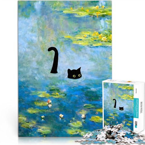 Puzzle 1000 Teile für Erwachsene Schwarze Katze im Sommerteich Lernspiel-Herausforderungsspielzeug Wichtelgeschenke 50x70cm Puzzle 1000 Teile für Erwachsene Schwarze Katze im Sommerteich Lernspiel-Herausforderungsspielzeug Wichtelgeschenke 50x70cm von BKDNNUJR