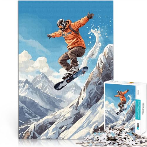 Puzzle 1000 Teile für Erwachsene Snowboard-Sprung Lernspielzeug für die ganze Familie Lustige Aktivitäten für zu Hause, Geburtstagsgeschenk, Reisegeschenk, 26x38cm Puzzle 1000 Teile für Erwachsene Snowboard-Sprung Lernspielzeug für die ganze Familie Lustige Aktivitäten für zu Hause, Geburtstagsgeschenk, Reisegeschenk, 26x38cm von BKDNNUJR