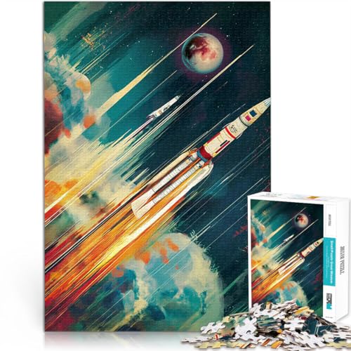 Puzzle 1000 Teile für Erwachsene Start Einer Weltraumrakete lustige Spiele für die ganze Familie Geburtstagsgeschenke 26x38cm von BKDNNUJR