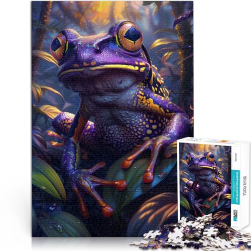 Puzzle 1000 Teile für Erwachsene Tropischer lila Frosch Lernspielzeug für die ganze Familie Tolle Geschenke und Spielzeuge 26x38cm Puzzle 1000 Teile für Erwachsene Tropischer lila Frosch Lernspielzeug für die ganze Familie Tolle Geschenke und Spielzeuge 26x38cm von BKDNNUJR