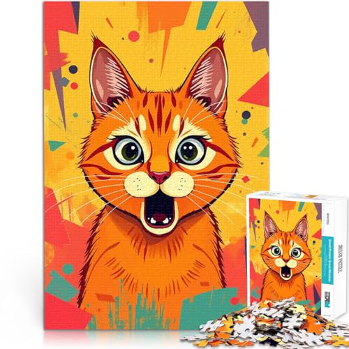 Puzzle 1000 Teile für Erwachsene Überraschte orange Katze Dekomprimierendes intellektuelles Lernspielzeug Tolles Geschenk für Spiele 26x38cm Puzzle 1000 Teile für Erwachsene Überraschte orange Katze Dekomprimierendes intellektuelles Lernspielzeug Tolles Geschenk für Spiele 26x38cm von BKDNNUJR