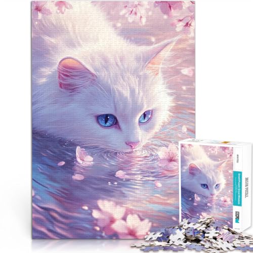 Puzzle 1000 Teile für Erwachsene Weiße Katze und Kirschblüten lustige Spiele für die ganze Familie Geburtstagsgeschenk 50x70cm Puzzle 1000 Teile für Erwachsene Weiße Katze und Kirschblüten lustige Spiele für die ganze Familie Geburtstagsgeschenk 50x70cm von BKDNNUJR
