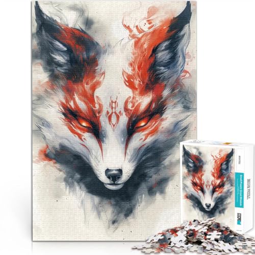 Puzzle 1000 Teile für Erwachsene weißes Kitsune-Fuchs-Gemälde Spielzeug-Intellektuelles Spiel Lernspiel für Geburtstag, Weihnachten 26x38cm Puzzle 1000 Teile für Erwachsene weißes Kitsune-Fuchs-Gemälde Spielzeug-Intellektuelles Spiel Lernspiel für Geburtstag, Weihnachten 26x38cm von BKDNNUJR