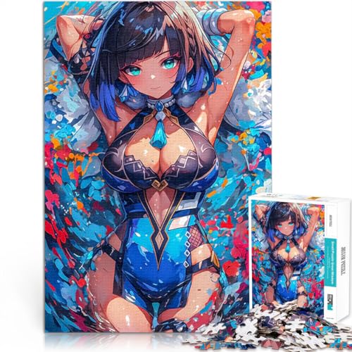 Puzzle 1000 Teile für Jugendliche Anime-Mädchen im blauen Badeanzug Pädagogisches Familienspiel Tolles Geschenk für Spiele 26x38cm von BKDNNUJR