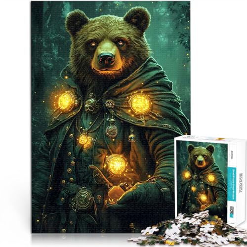 Puzzle 1000 Teile für Jugendliche Bärenzauberer im Wald Dekomprimierendes intellektuelles Lernspielzeug Lustiges Geschenk 26x38cm von BKDNNUJR