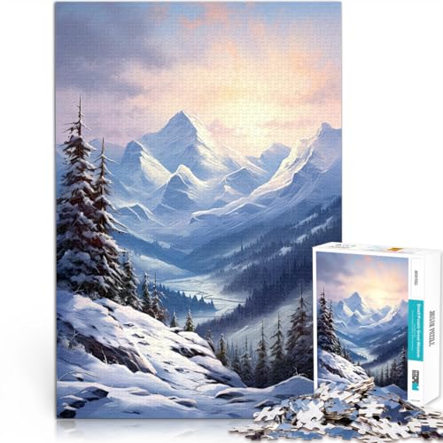 Puzzle 1000 Teile für Jugendliche Berge im Winter für Lernspiel-Herausforderungsspielzeug Künstlersammlung, Bildende Kunst 26x38cm Puzzle 1000 Teile für Jugendliche Berge im Winter für Lernspiel-Herausforderungsspielzeug Künstlersammlung, Bildende Kunst 26x38cm von BKDNNUJR