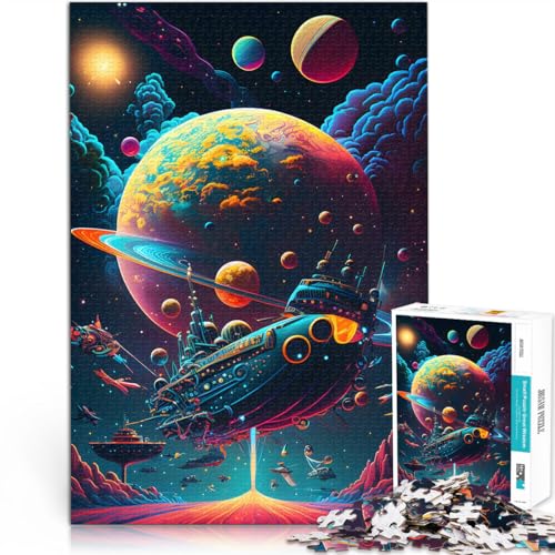 Puzzle 1000 Teile für Jugendliche Galaktische Psychedelia Spielzeug-Intellektuelles Spiel Geeignet für die Schreibtischdekoration 26x38cm von BKDNNUJR