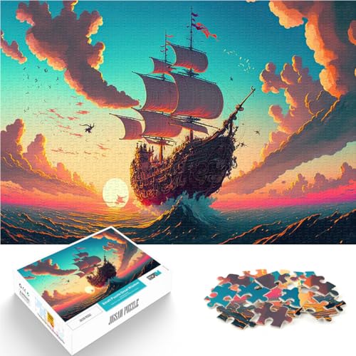 Puzzle 1000 Teile für Jugendliche Piratenschiff Familienspiel zum Stressabbau, schwierige Herausforderung Heimdekoration Spielzeug 26x38cm Puzzle 1000 Teile für Jugendliche Piratenschiff Familienspiel zum Stressabbau, schwierige Herausforderung Heimdekoration Spielzeug 26x38cm von BKDNNUJR