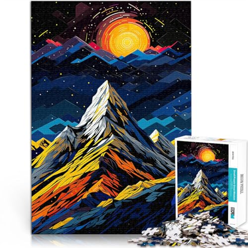 Puzzle 1000 Teile für Jugendliche Popart Berge Helfen Sie dem Gehirn, süchtig machende Spielzeuge zu trainieren, um Geduld zu entwickeln Wohnkunstdekor 26x38cm von BKDNNUJR