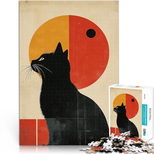 Puzzle 1000 Teile für Jugendliche Schwarze Katze minimalistische Kunst Denksportaufgabe für Angebot als Geschenk für die ganze Familie 50x70cm Puzzle 1000 Teile für Jugendliche Schwarze Katze minimalistische Kunst Denksportaufgabe für Angebot als Geschenk für die ganze Familie 50x70cm von BKDNNUJR
