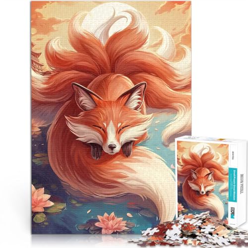 Puzzle 1000 Teile für Jugendliche Sonnenuntergang Neunschwänziger Fuchs Intellektuelles Spiel Wunschliste mit dem Weihnachtsmann 50x70cm von BKDNNUJR