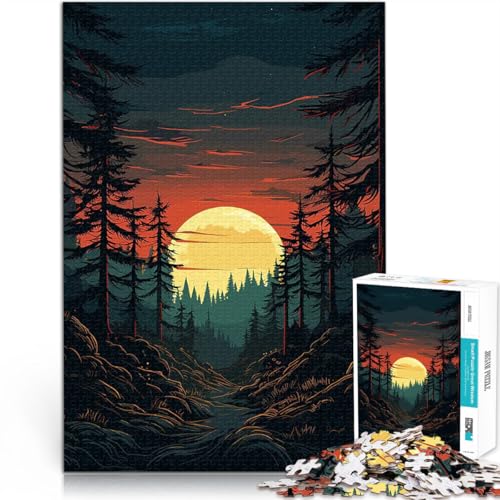 Puzzle 1000 Teile für Jugendliche Wald Sonnenuntergang für Lernspiel-Herausforderungsspielzeug Tolle Geschenke und Spielzeuge 50x70cm Puzzle 1000 Teile für Jugendliche Wald Sonnenuntergang für Lernspiel-Herausforderungsspielzeug Tolle Geschenke und Spielzeuge 50x70cm von BKDNNUJR