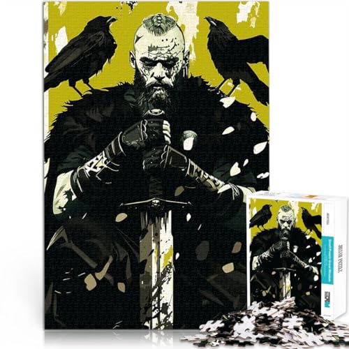 Puzzle 1000 Teile für Jugendliche Wikinger-Jarl Gehirnintelligenz-Herausforderung süchtig machendes Spielzeug Heimdekoration Spielzeug 26x38cm von BKDNNUJR