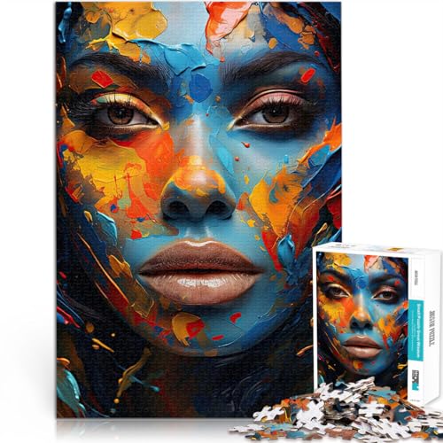 Puzzle 1000 Teile für Jugendliche buntes Frauenporträt Lernspiel-Herausforderungsspielzeug Tolle Geschenke und Spielzeuge 26x38cm Puzzle 1000 Teile für Jugendliche buntes Frauenporträt Lernspiel-Herausforderungsspielzeug Tolle Geschenke und Spielzeuge 26x38cm von BKDNNUJR
