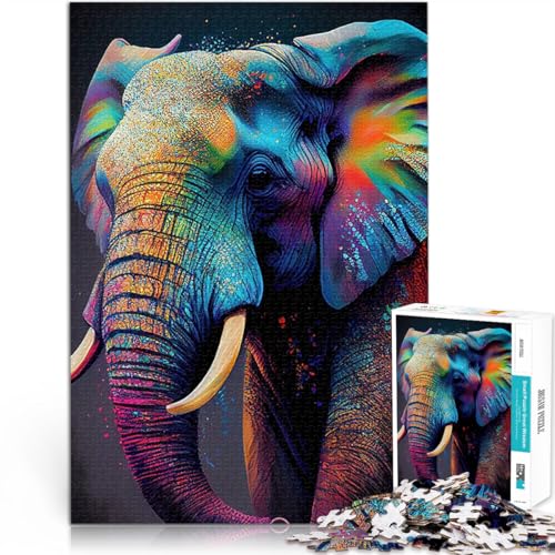 Puzzle 1000 Teile für Teenager Buntes Elefantentier Spielzeug Lernspiele Stressabbau Lustige Aktivitäten für zu Hause, Geburtstagsgeschenk, Reisegeschenk, 50x70cm Puzzle 1000 Teile für Teenager Buntes Elefantentier Spielzeug Lernspiele Stressabbau Lustige Aktivitäten für zu Hause, Geburtstagsgeschenk, Reisegeschenk, 50x70cm von BKDNNUJR