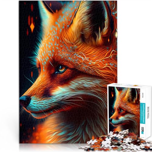 Puzzle 1000 Teile für Teenager Fantasie Fuchs Gehirnintelligenz-Herausforderung süchtig machendes Spielzeug tolles Geschenk 26x38cm von BKDNNUJR