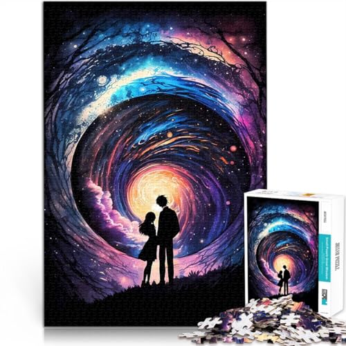 Puzzle 1000 Teile für Teenager Kosmische Liebesgeschichte für Lernspiel-Herausforderungsspielzeug Perfekte Dekoration 26x38cm von BKDNNUJR