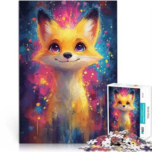 Puzzle 1000 Teile für Teenager Lächelnder Fuchs in bunten Spritzern Lernspiele Heimdekoration Lernspiel für Geburtstag, Weihnachten 50x70cm Puzzle 1000 Teile für Teenager Lächelnder Fuchs in bunten Spritzern Lernspiele Heimdekoration Lernspiel für Geburtstag, Weihnachten 50x70cm von BKDNNUJR