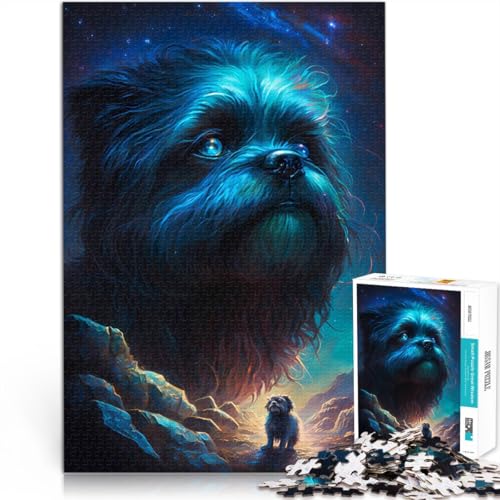 Puzzle 1000 Teile für Teenager Shih Tzu Hund Fiktional Lernspielzeug für die ganze Familie Einzigartige Wohndekoration und Geschenke 26x38cm von BKDNNUJR
