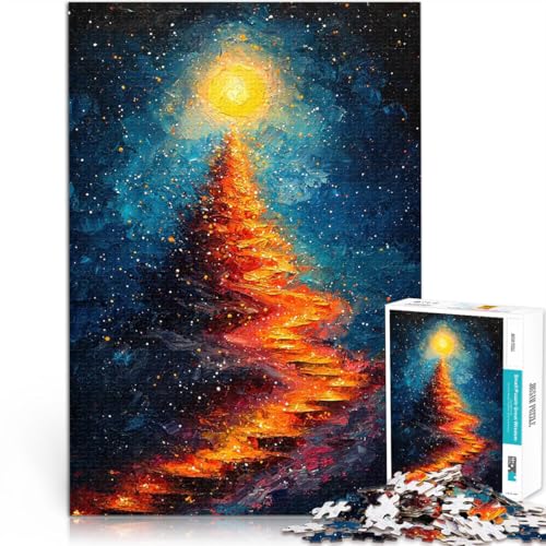 Puzzle 1000 Teile für Teenager Treppe zu Weihnachten Lernspielzeug für die ganze Familie mit passendem Poster und Quizblatt 50x70cm von BKDNNUJR