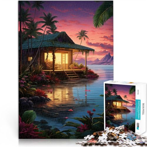 Puzzle 1000 Teile für Teenager Tropische Kurzurlaube für Lernspiel-Herausforderungsspielzeug mit passendem Poster und Quizblatt 50x70cm von BKDNNUJR