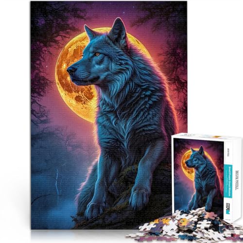 Puzzle 1000 Teile für Teenager Wolf Werwolf Landschaft Anspruchsvolles Spiel und Familienspaß einzigartiges Herausforderungsspiel 50x70cm von BKDNNUJR