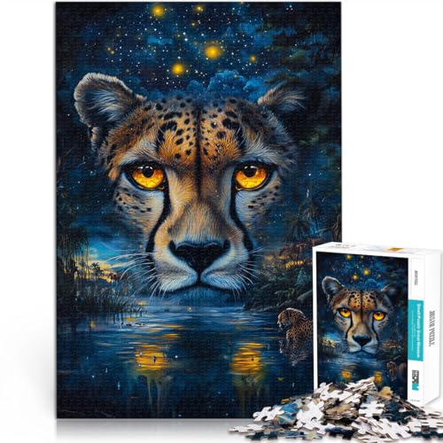 Puzzle für Erwachsene, 1000 Teile Fantasie-Gepard Geschenke zum Suchbegriff: Herausfordernde Spiele Wanddekoration 26x38cm von BKDNNUJR