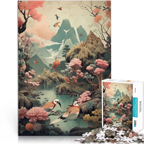 Puzzle für Erwachsene, 1000 Teile Fantasielandschaft mit Vögeln Hands-on-Spiel eignet ganze Familie 50x70cm von BKDNNUJR