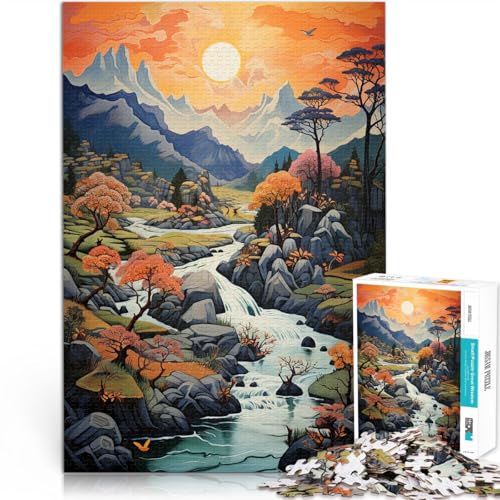 Puzzle für Erwachsene, 1000 Teile Flusslandschaftskunst lustige Spiele für die ganze Familie Wunschliste mit dem Weihnachtsmann 26x38cm von BKDNNUJR