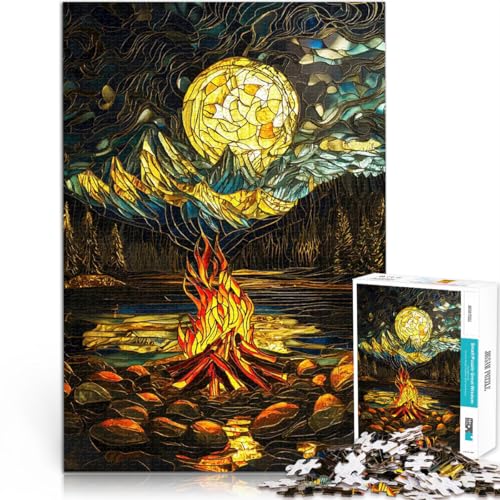 Puzzle für Erwachsene, 1000 Teile Lagerfeuer aus Buntglas Anspruchsvolles Spiel und Familienspaß Geburtstagsgeschenke 26x38cm Puzzle für Erwachsene, 1000 Teile Lagerfeuer aus Buntglas Anspruchsvolles Spiel und Familienspaß Geburtstagsgeschenke 26x38cm von BKDNNUJR